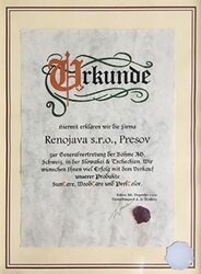 Böhme certifikát RENOJAVA