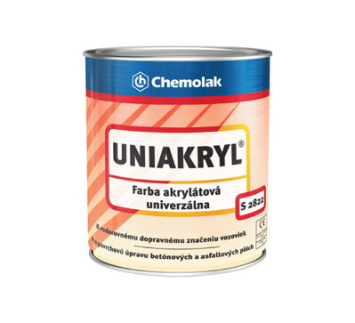 Chemolak UNIAKRYL - Biela farba na dopravné značenie S2822/0100
